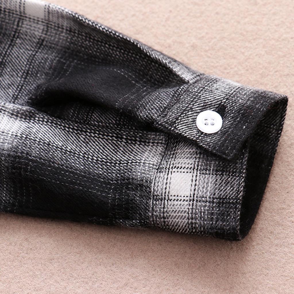 Bawełniana kurtka Dziecięce koszule w kratę Koszula z długim rękawem zapinana na guziki Znosić