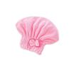 Coral Velvet Bowknot Princess Shower Cap - Soft, Water-Absorbing High-Density Hair Drying Hat
