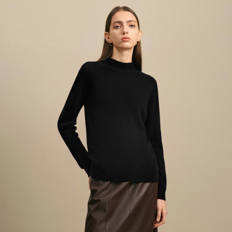 Elva' Island Women's Semi-High Collar Wool Knit Sweater