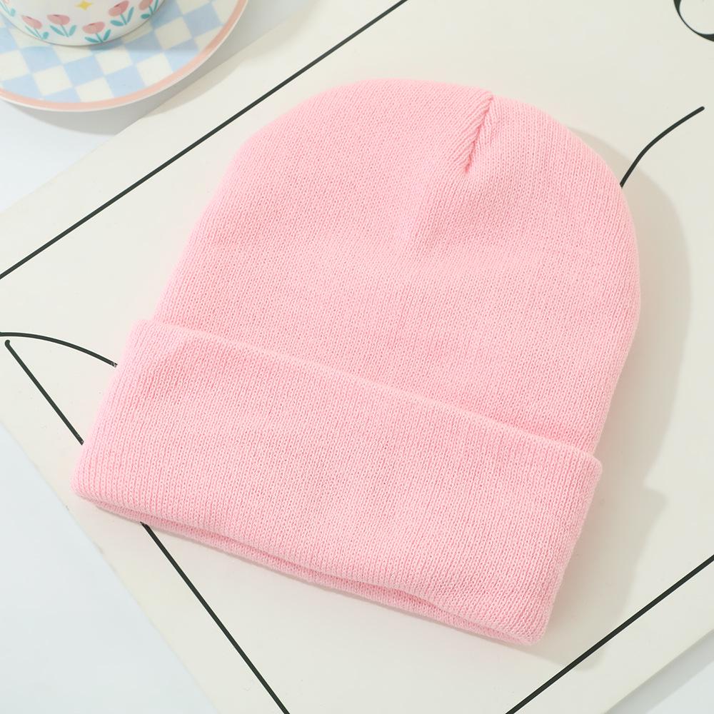 Korean Style Acrylic Knit Hat: Simple, Warm, Versatile Wool Hat with Ear Protection for Autumn and Winter