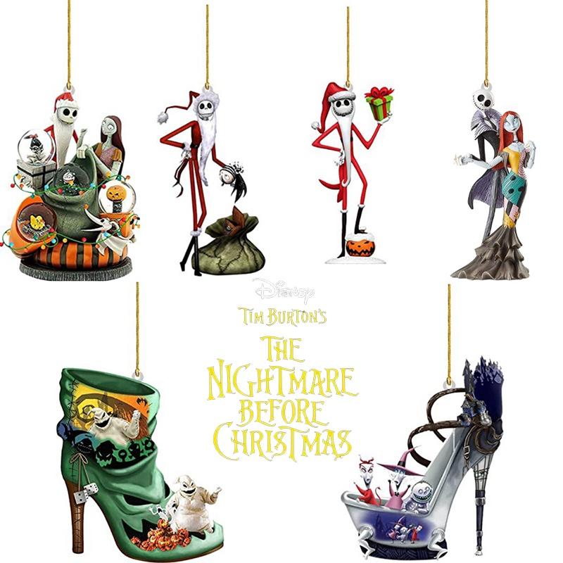 Nightmare Before Christmas Jack Sally Weihnachtsbaum Anhänger Robuste Acryl Dekoration für Auto/Baum/Tasche