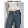 UR 2025 Autumn Vintage Washed Wide-Leg Denim Jeans