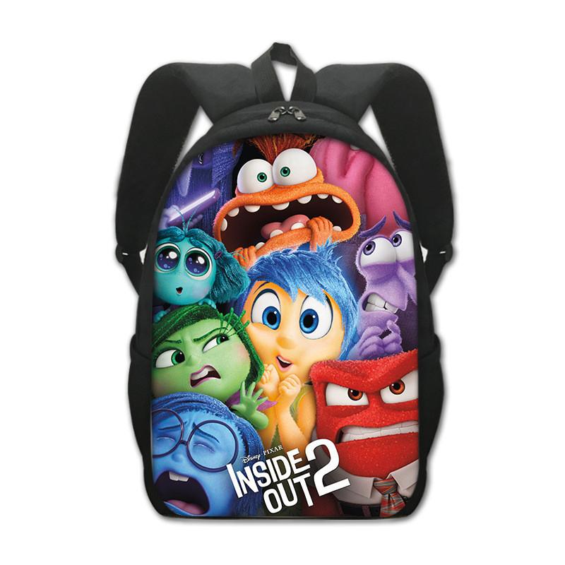 Adorable Inside Out 2 Cartoon Backpack For Kids Spacious Polyester School Bag