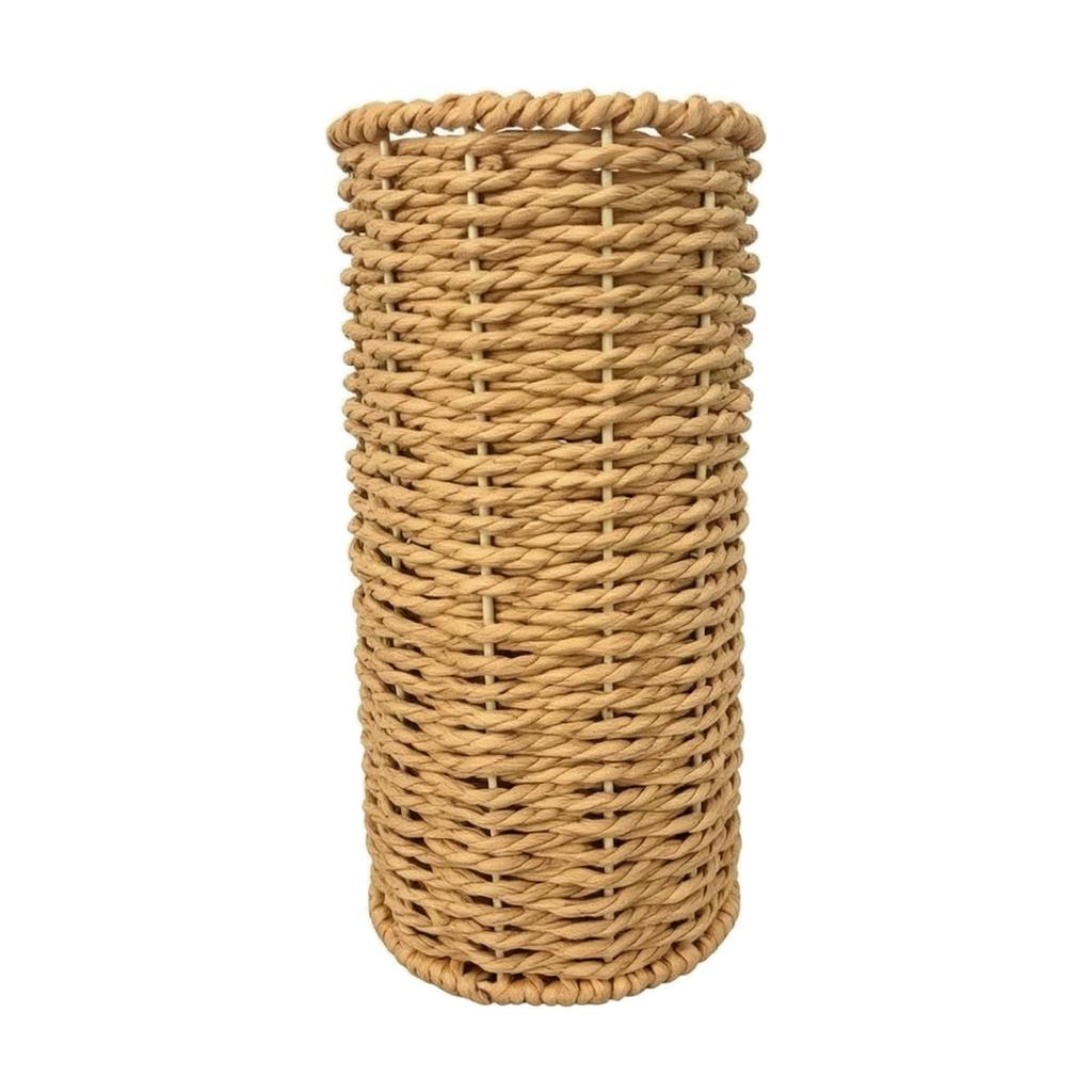 Handwoven Vase with Braided Edges Slim Woven Flower Boho for Tabletop
