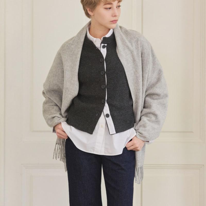 ABRAHAM MOON Merino-Wollschal 70cm - Silber