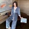 Autumn Winter New Female 3PCS Velvet Pajamas Set Sleepwear Casual Women Velour Lace Nightwear Pijamas Suit Loose Home Wear