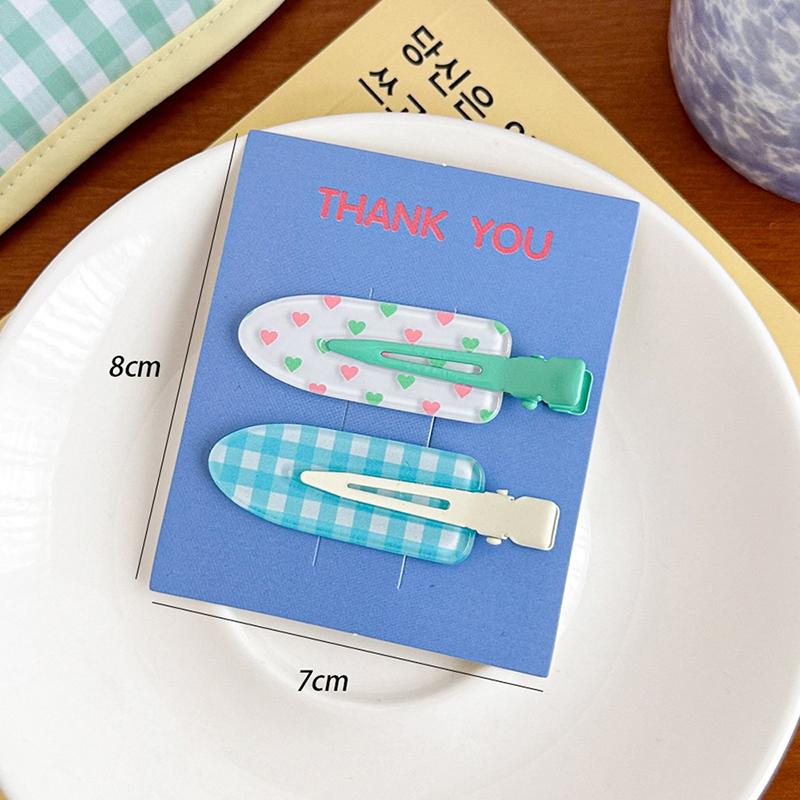 2Pcs/Pack Candy Color Hair Bang Clip Summer Hairpin No Crease Acrylic Barrette Hair Side Clamp For Girl Hair Accessories