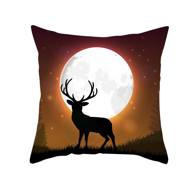 Nordic Christmas Pillow Cover Simple Printed Lines Elk Series Sofa Office Pillow Cushion Cover