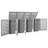 Shelter for Four Bins 276.5x77.5x112.5 Cm Stainless Steel