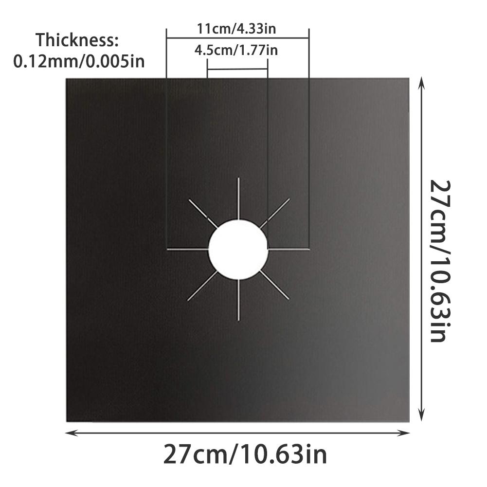 8 bucăți rezistente la căldură, 27x27cm, capac protector pentru plită pe gaz, ușor de curățat
