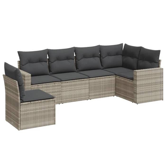 VidaXL Garden Lounge Set with Cushions 6 Pcs, Sofas with Adjustable Feet, Outdoor Furniture Set Patio Terrace, 3219022