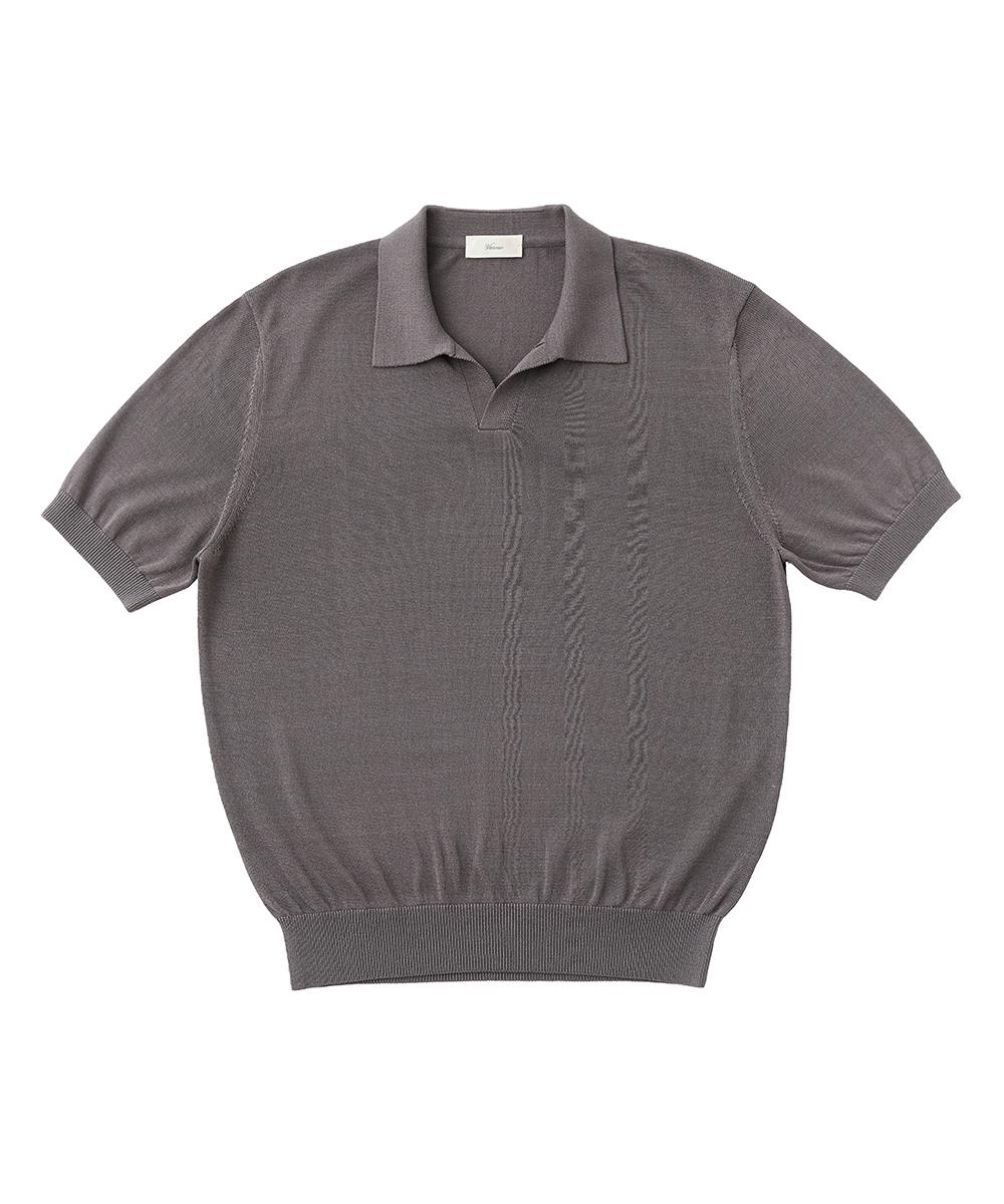 Berno 26Ssll Open Collar Knit Gray M