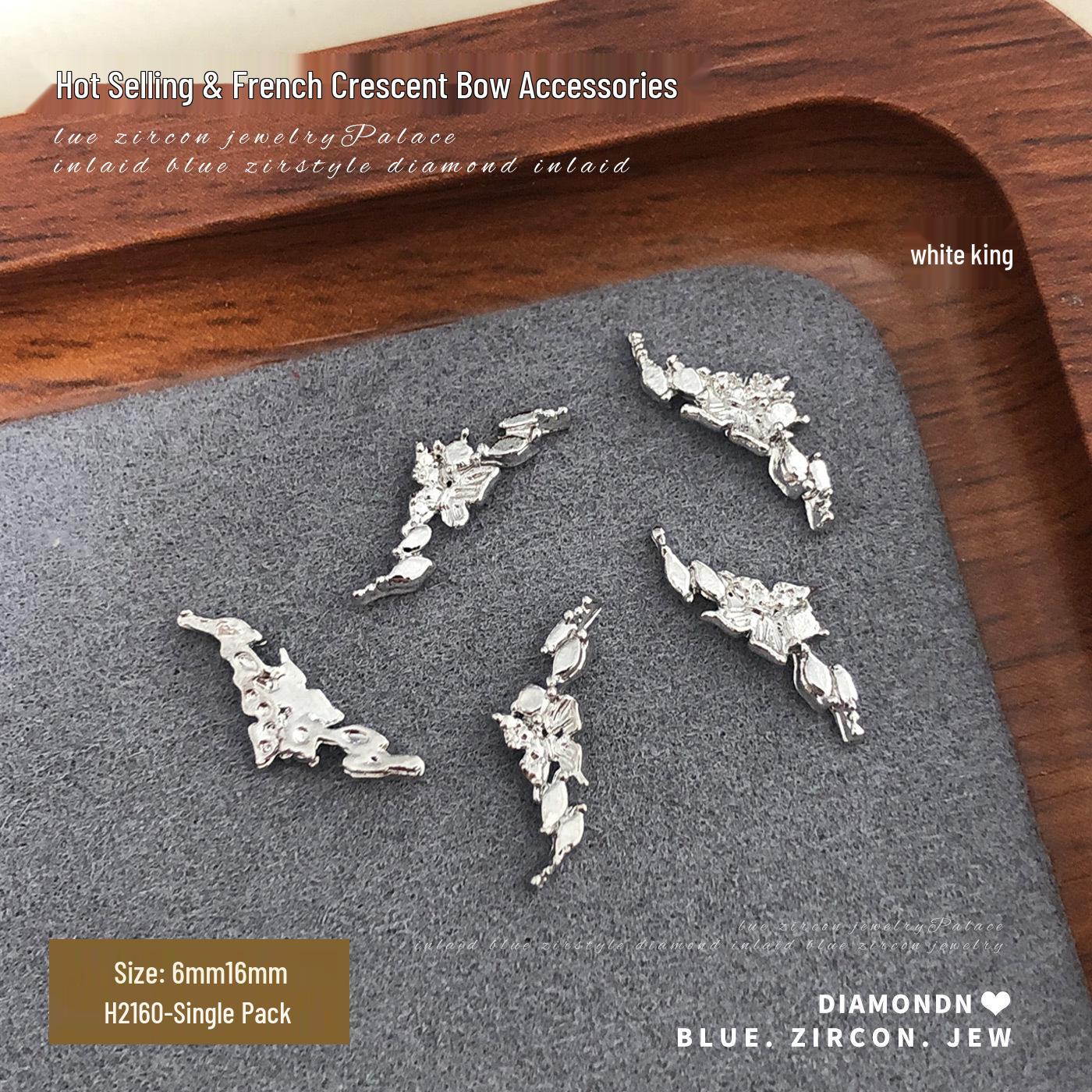 French Crescent 3D Butterfly Nail Charms - High-End DIY Nail Art Diamond Accessories