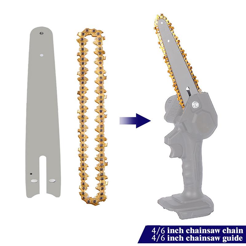 4/6  Inch Gold Chain Guide Electric Chainsaw Chains and Guide Used for Logging and Pruning Chainsaw Parts
