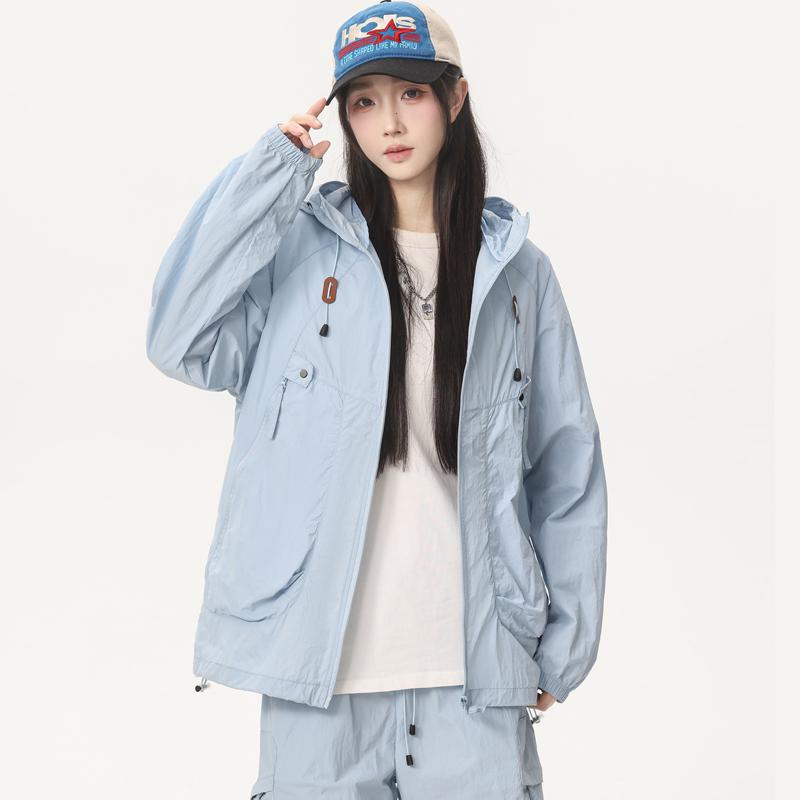 Sunscreen Clothing, Women's Ice Silk Anti UV, Summer Lightweight And Breathable Sports Jacket, Women's Hooded Skin Jacket, Women's Jacket