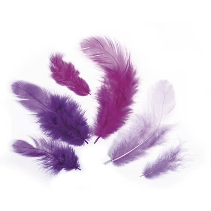 Mélange de plumes, Teintes lilas, 3-10 cm, sct.-LS 10 g
