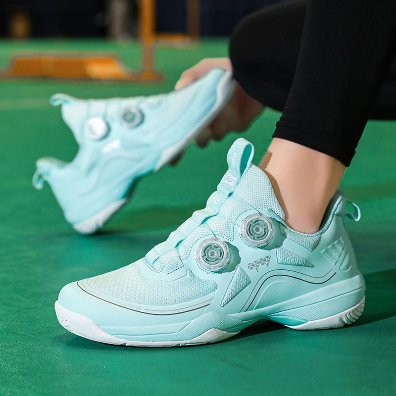 High Quality Badminton Shoes Men Women Fashion Blue Knob Men's Tennis Shoes Mesh Breathable Professional Women's Training Shoes