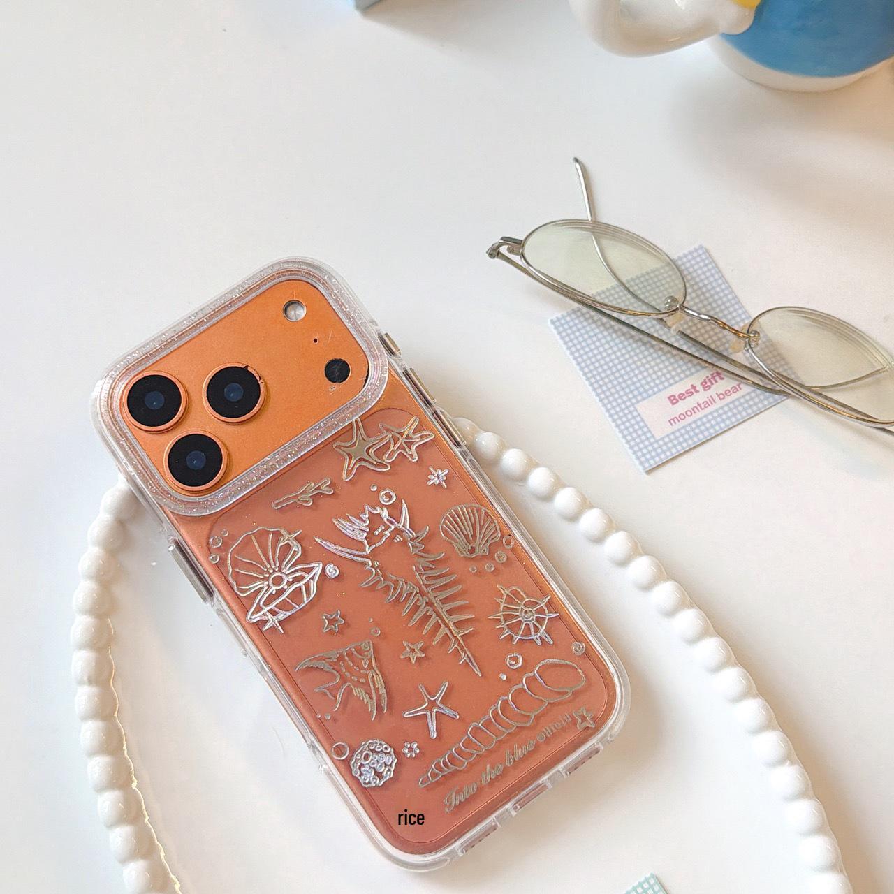 

Korean Style Silver Shell Fish iPhone Case for Apple 17 Pro Max / iPhone 16 / 15 / 14 iPhone 15