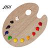Oil Painting Board Wooden Paint Palette with Thumb Hole for Oil, Acrylic, Professional Tray Watercolor Painting, Oval-Shaped Wood Art Artists Oval