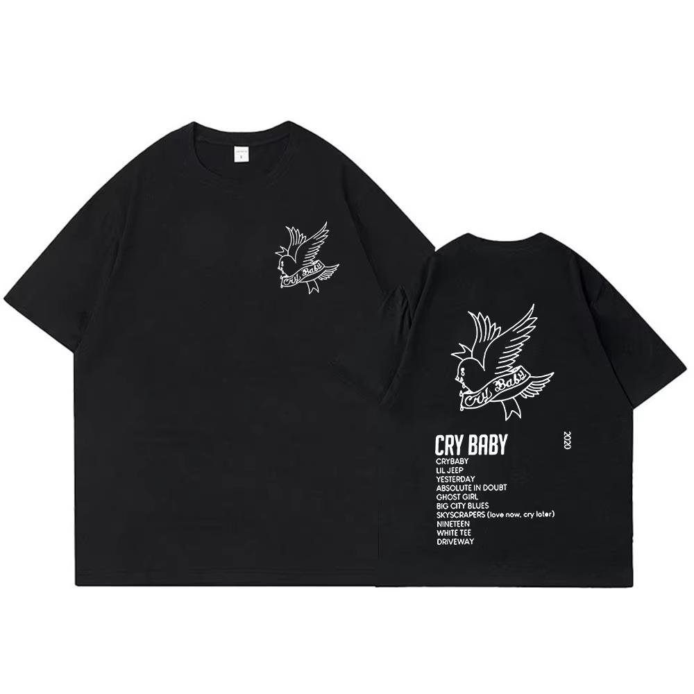 Rapper Lil Peep CryBaby Music Album T Shirt Men Women Fashion Hip Hop Short Sleeve T-shirt Y2k Short Sleeves Classic 4XL