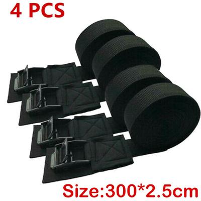2/4Pcs 3M Buckle Tie-Down Belt Cargo Straps For Car Motorcycle Bike With Metal Buckle Tow Rope Strong Ratchet Belt For Luggage