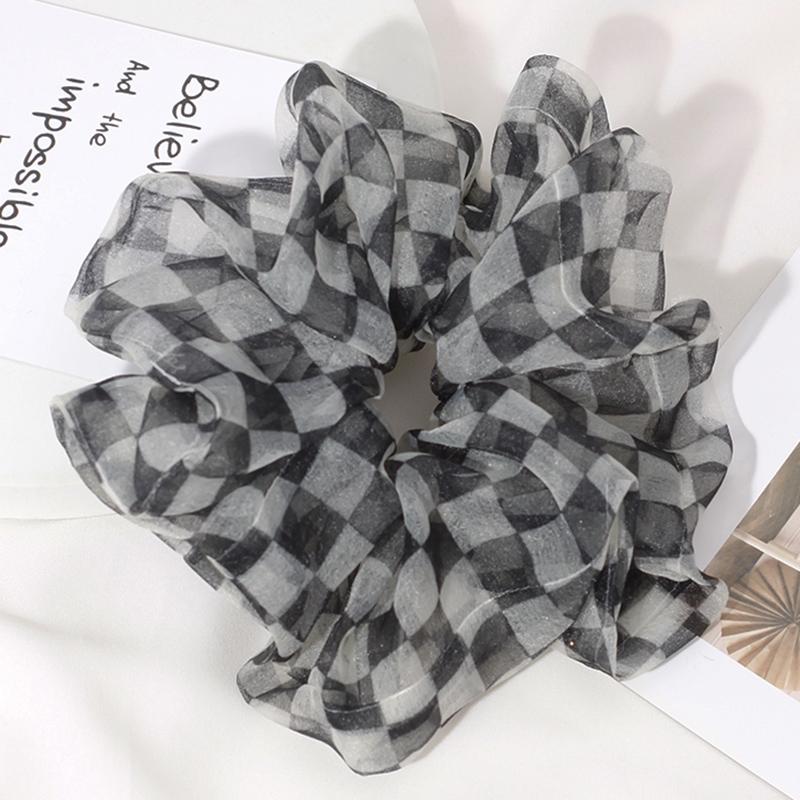 Lystrfac Elastici per capelli in rete con stampa oversize per donne ragazze grande elastico fascia per capelli rete elastico per capelli gomma accessori per capelli femminili
