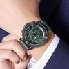 New Casual Men's Quartz Watch – Retro Sports Design with Silicone Strap, Black and Blue