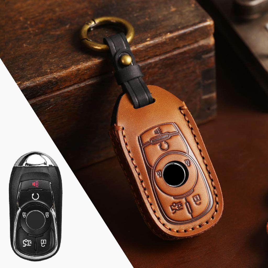 Suitable for Buick Key Case, Envision GL8 Leather Buckle Case, New Regal LaCrosse Cowhide Key Case.