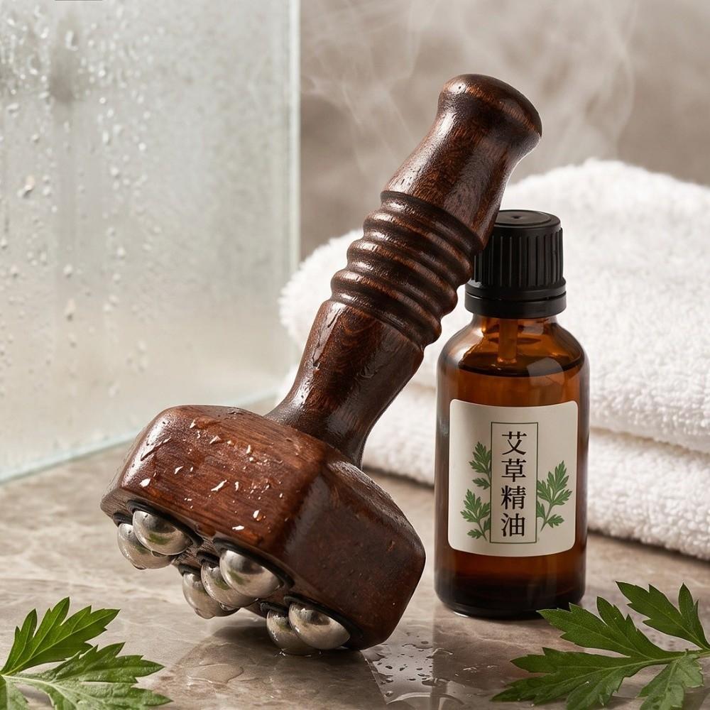 Hand Grip Handle Massage Roller Wood Muscle Relaxation Tool Gua Sha Tool For Muscle Relaxation