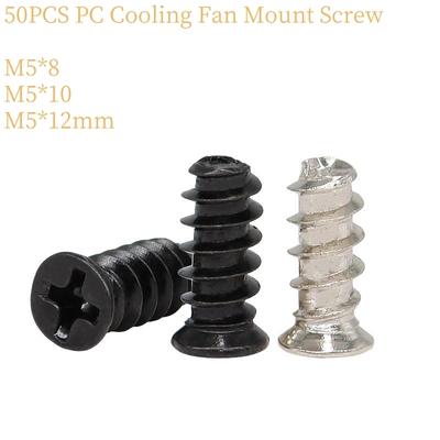 50pcs/lot  Computer PC Case Cooling Fan Mount Screw Heat Dissipation Screws Fixer M5*8mm M5*10mm M5*12mm