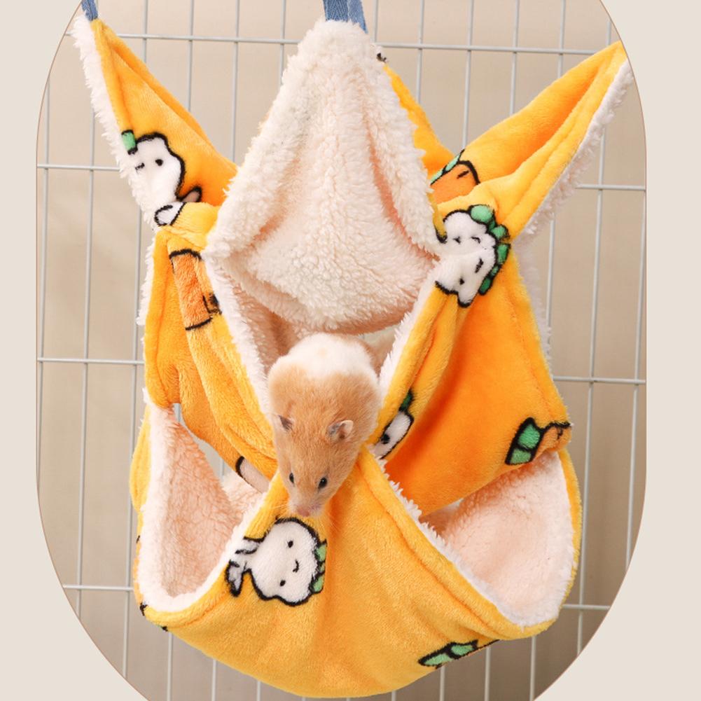 Kreativ Flanell Hamster Hängmatta Gnagare Hamster Säng Hus Trevånings Hängbar Hängmatta