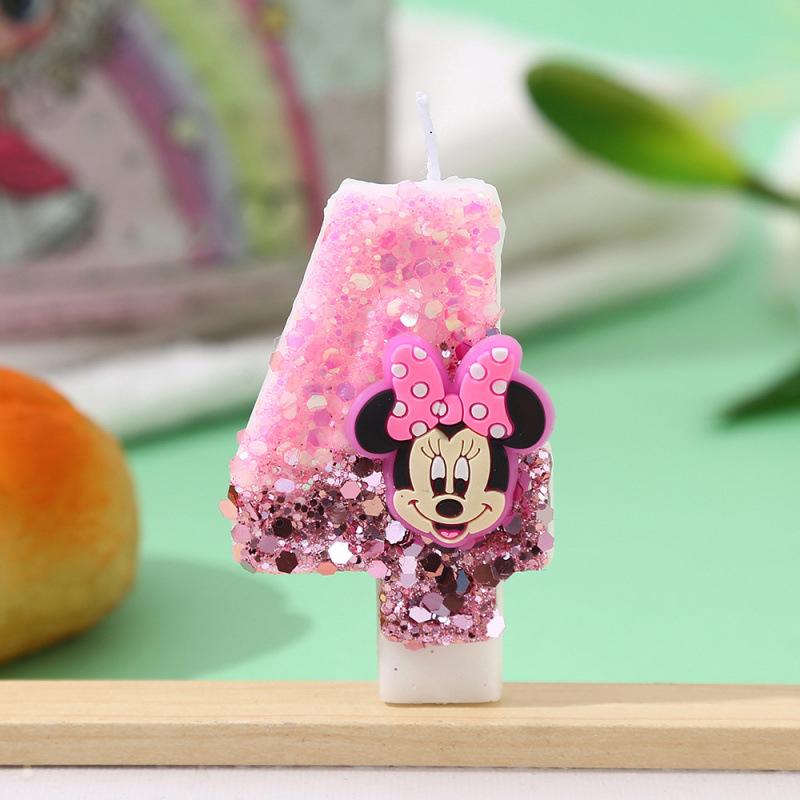 Cartoon Birthday Candle with Sequins - Number 7