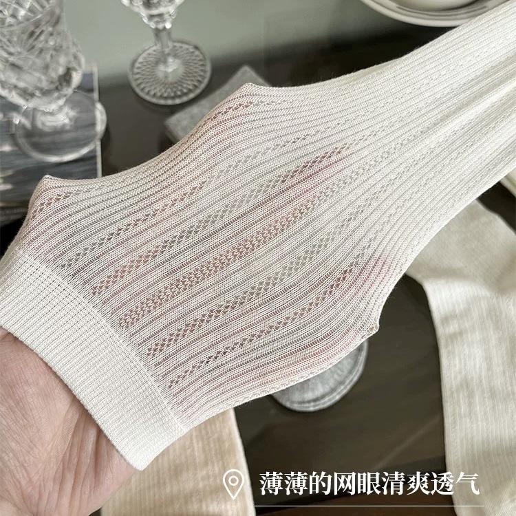 White Socks Summer Thin Mesh Breathable Socks Pure Cotton With Sandals Ballet Style Socks Ultra-Thin Summer