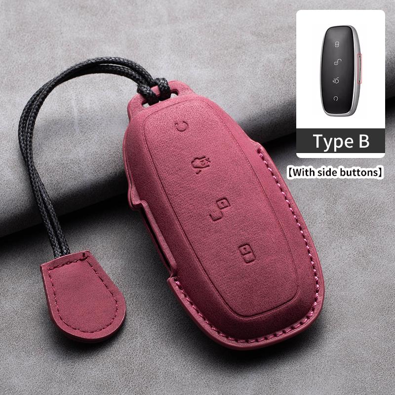 Leather Car Key Case Cover for BYD DENZA D9 2025 for Denza D9 DM-i 2025 2025 Auto Key Fob Shell Car Styling Keychain Accessory
