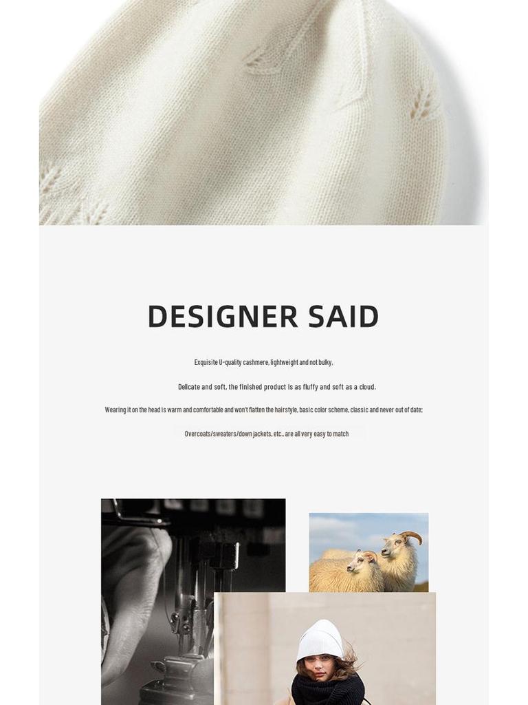 Damen Kaschmir Wolle Gestrickte Mütze: Warm, Stilvoll und Vielseitig für Herbst und Winter.