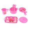 Mini Tableware Kitchenware Set Dollhouse Simulation Pot Tray Cup Set Doll Home Kitchen Decoration Pretend Play Toys Kid Gifts