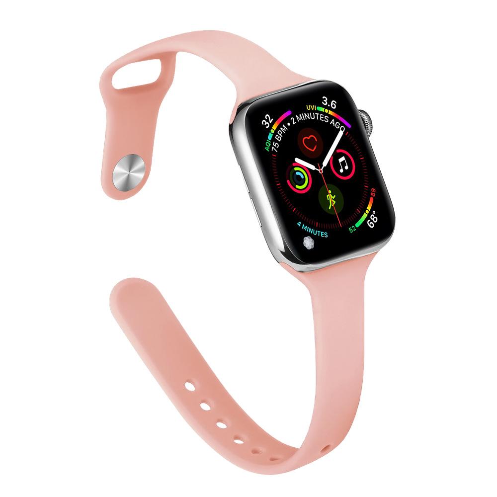 Slim Waist Silicone Watch Strap for Apple Watch Series 1-12, Ultra 1-3, SE3