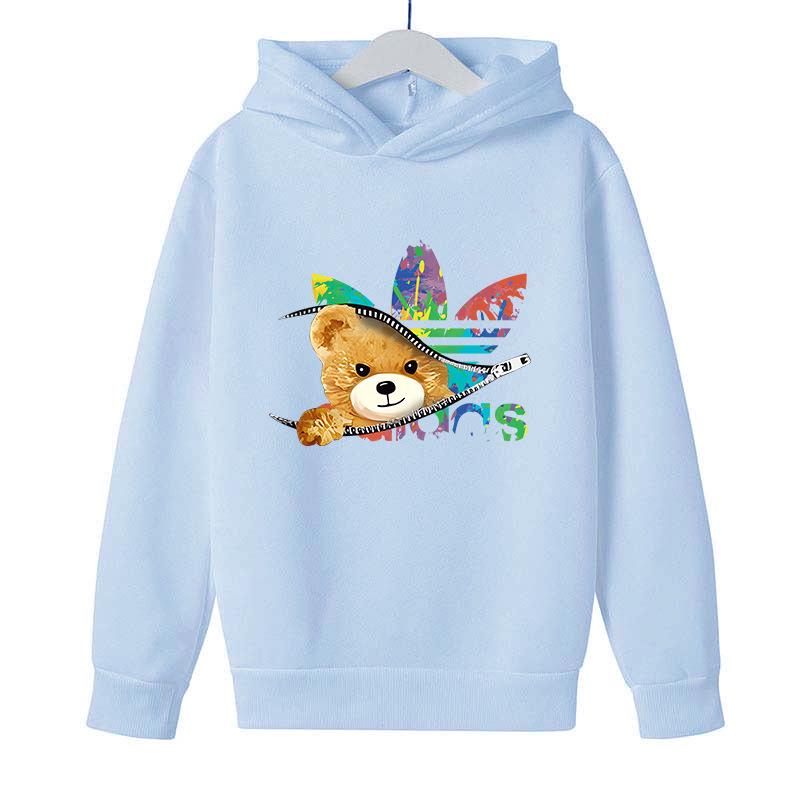 Unisex Autumn Plus Velvet Printed Hoodie - Casual Versatile Outerwear for Men, Women, and Children