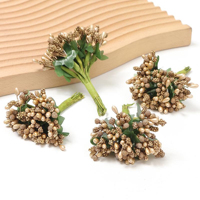 Artificial Flowers Stamen Bouquet for Home Room Decor Wedding Marriage Decoration Garland Mother's Day Gift Scrapbook Accessory KTY