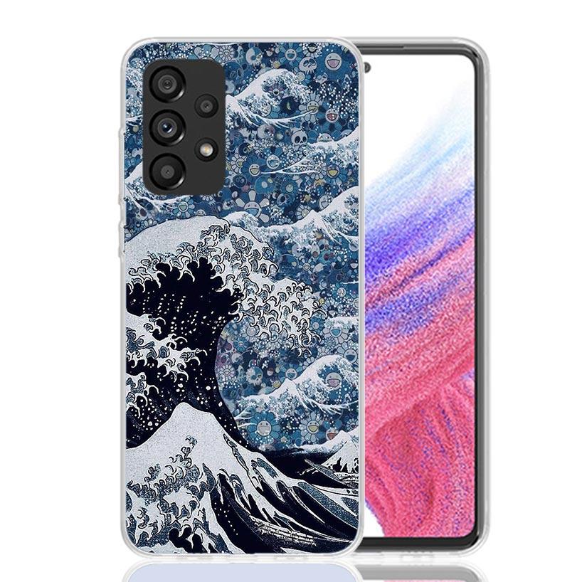 Japanese Style Wave Art Case Phone Cover for Samsung Galaxy A17 A16 A15 A14 A13 A56 A55 A54 A53 A36 A35 A34 A33 A26 A25 A24 A23