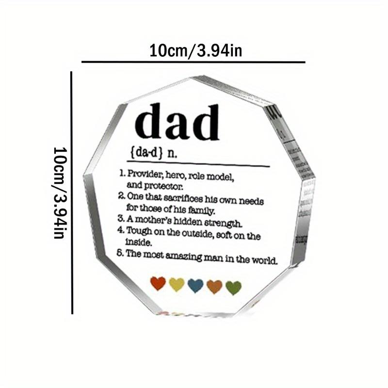 Father’s Acrylic Decorative Sign:"Dad Definition"Gift – Thank You/Birthday/Christmas (for Dad/Stepdad/Bonus Dad,from Kids/Wife).