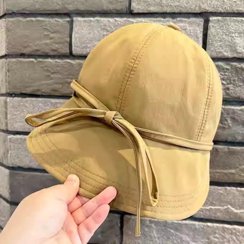 Fashionable Commuter Korean Dongdaemun Bow Fisherman Hat Women Sunshade Sunscreen Duck Tongue Hat