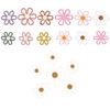 6Pcs/Set Bohemia Flower Wall Hanging Ornament Decoration Farmhouse Rustic Wooden Floral Wall Art Home Office Living Room Bedroom Wall Decoration