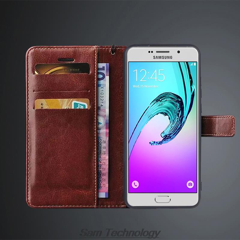 Card Holder Cover Case for Samsung Galaxy A7 2016 A710F A7100 Pu Leather Flip Phone Case Retro Wallet Business Fundas Coque