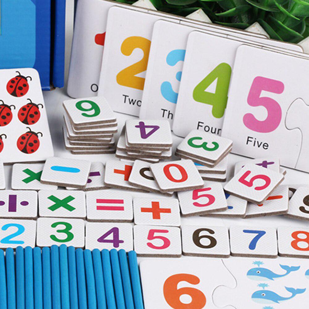 Dětské dřevěné hračky Montessori vzdělávací tyčky na počítání Matematika Výuka matematiky pro předškoláky Dárek pro děti