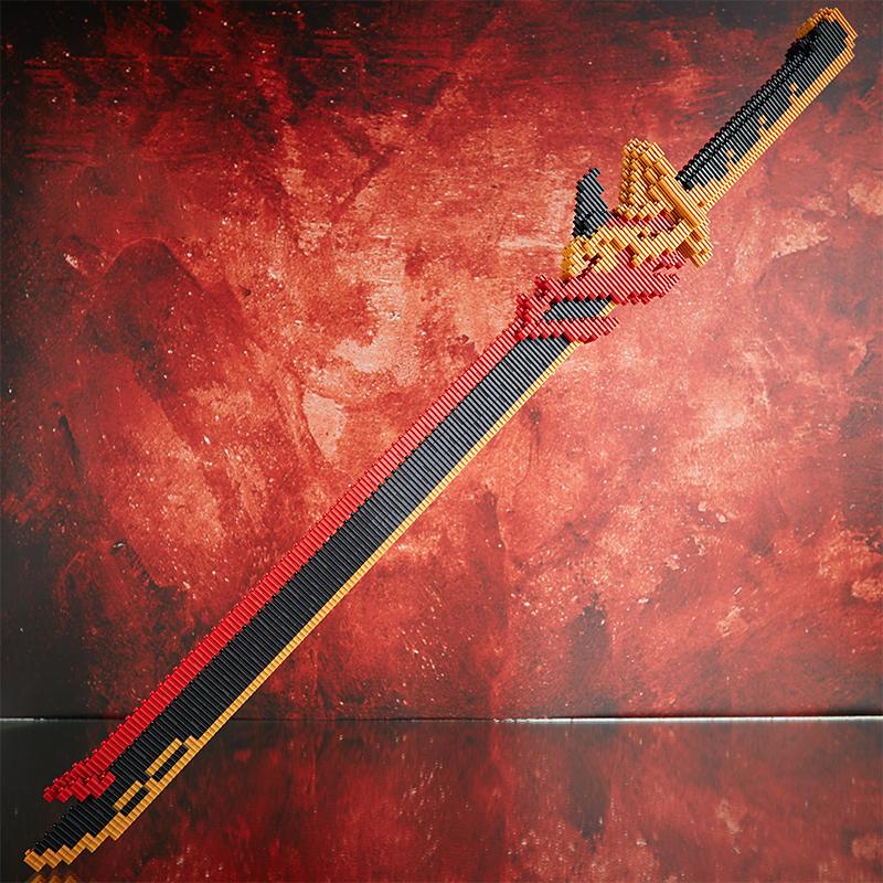 Samurai Sword Building Blocks Anime Ninja Weapon Model Assembly Bricks Boys Toy Idea Desktop Decoration Children Birthday Gifts