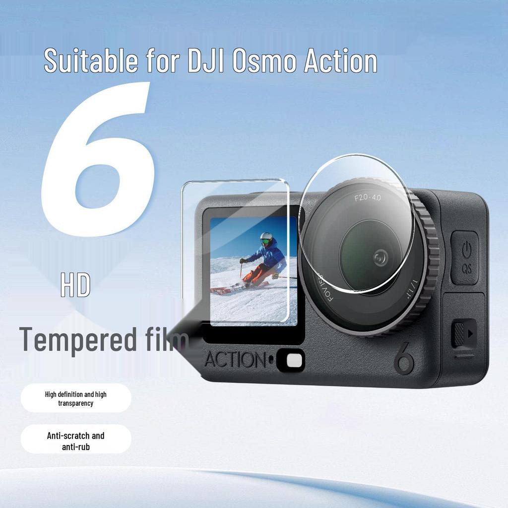 DJI Osmo Action 6 HD Tempered Screen & Lens Protector - Explosion & Drop-Proof
