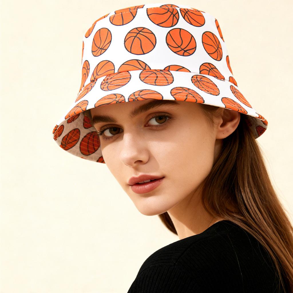 Trendy Fashion Reversible Fisherman Hat Full Print Sports Flat Top Sunshade Bucket Cap Suitable for Outdoor Travel