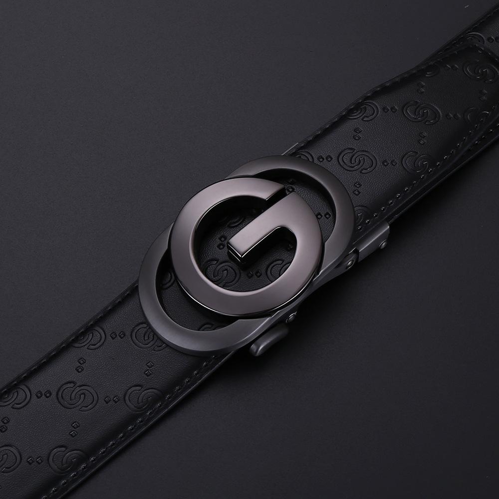 

Мужской ремень высокого класса из натуральной кожи с автоматической пряжкой - Универсальный повседневный ремень из коровьей кожи 115 cm