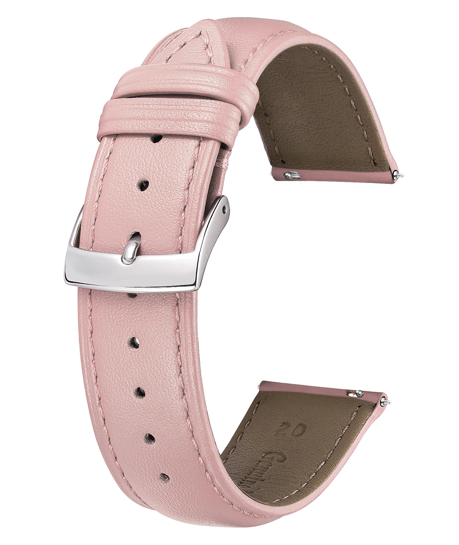 

BINLUN Кожаные часы Быстрая Многократная Стильная Замена Мягкий и Унисекс Ремешок, Застежка, Цвета, Ремешок, Дышащий, (20мм, розовый) розовый